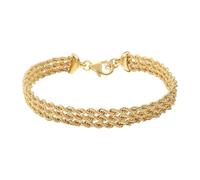 etrusca GIOIELLI Bracciale Donna Multi-filo placcato Oro 18k - Bracciale Dorato Catena Corda - Gioielli Made in Italy - Braccialetto Idea Regalo Compleanni, Anniversari, Festa Donna, Festa Mamma