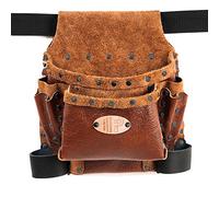 Etrusca morbida - Borsa in Vera Pelle, Colore Marrone, Rivetti Bruniti, Cintura Inclusa