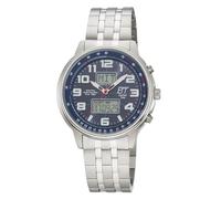 ETT Eco Tech Time Radio Solar EGS-11733-32M - Orologio analogico da uomo con cinturino in acciaio INOX