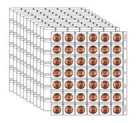 Ettonsun 12 fogli con 42 tasche per la raccolta di monete, inserti per raccoglitori, pagine per portamonete, buste per la maggior parte degli album di libri di raccolta di monete