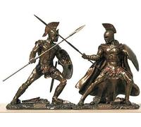 Ettore e Achille: eroi della mitologia greca / statue in bronzo e resina guer...