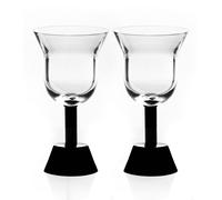 Ettore Sottsass - Orfeo Calice Acqua Nero Water Goblet (Black) (Twin Pack) 20cl