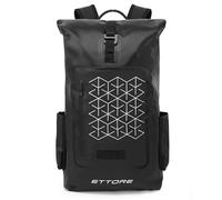 Ettore Zaino da Ciclismo 100% Impermeabile Dry Bag Roll Top - Nero - Echo - Riflettente - 30L