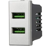 Ettroit Ag2402 Modulo Usb Presa Caricatore 2xusb 5v 2,1a 2 Porte Usb-A Grigio Compatibile Con Bticino Axolute