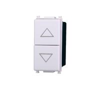 ETTROIT EV1204 Pulsante Doppio Interbloccato Saliscendi 10A Colore Bianco Compatibile Con Vimar Plana