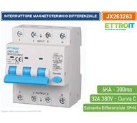 ETTROIT Interruttore Magnetotermico Differenziale 3P+N 32A 6KA 300mA 380V Occupa