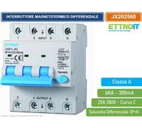 Magnetotermico Differenziale 3P+N 25A 300mA 380V-6KA CLASSE A