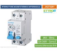 ETTROIT interruttore Magnetotermico Differenziale 1P+N 32A 30mA 220V 6KA - JX273