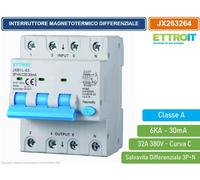 Magnetotermico Differenziale 3P+N 32A 30mA 380V-6KA CLASSE A