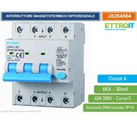 Magnetotermico Differenziale 3P+N 40A 30mA 380V-6KA CLASSE A