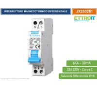 ETTROIT interruttore Magnetotermico Differenziale 1P+N 25A 30mA 220V-6KA 1m JX25