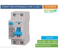 ETTROIT INTERRUTTORE DIFFERENZIALE PURO 2P 30mA 220V 6KA CURVA F