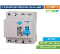 ETTROIT INTERRUTTORE DIFFERENZIALE PURO 4P 30mA 380V 6KA CURVA F