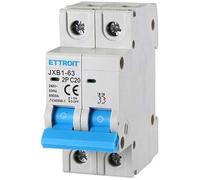 Ettroit Interruttore Magnetotermico Automatico 2p 20a 220v 2 Moduli Din Jx122060