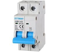 Ettroit Interruttore Magnetotermico Automatico 2p 6a 220v 2 Moduli Din - Jx120660