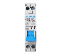 ETTROIT INTERRUTTORE MAGNETOTERMICO DIFFERENZIALE SALVAVITA PER BARRA DIN 1 MODULO 1P+N 10A C10 240V 30mA 4.5KA