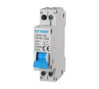 ETTROIT INTERRUTTORE MEGNETOTERMICO PER BARRA DIN 1 MODULO 1P+N 240V CURVA C 4.5KA 25A