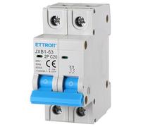 ETTROIT INTERRUTTORE MEGNETOTERMICO PER BARRA DIN 2 MODULI 2P 240V CURVA C 6KA 20A