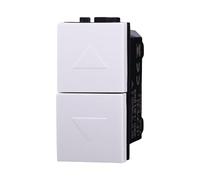 ETTROIT LB1204 Pulsante Doppio Interbloccato Saliscendi 10A Bianco Compatibile Con Bticino Living Light
