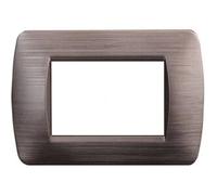 Ettroit Ln85310 Placca 3 Posti In Plastica Colore Bronzo Satinato Compatibile Bticino Living Light