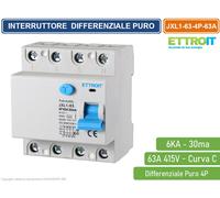 Interruttore differenziale puro Salvavita modulare 4P 63A 30mA 6KA 380V Ettroit