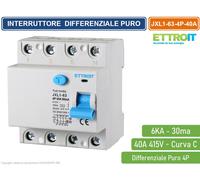 Interruttore Salvavita Differenziale Puro 4P 40A 6kA 30mA 380V