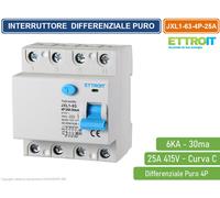 Interruttore Salvavita Differenziale Puro 4P 25A 6kA 30mA 380V