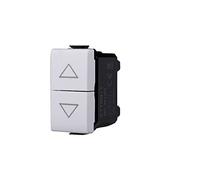 ETTROIT MODULI PRESE INTERRUTTORI SHUCKO PULSANTI USB DIMMER COMPATIBILE CON BTICINO MATIX (MODULO PULSANTE DOPPIO SALISCENDI 1P + 1P 10A 250V BIANCO)