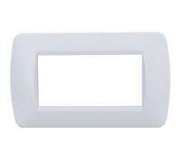 Ettroit Placca 4 Posti Serie Space Bianca Plastica Satinata Compatibile Living Light Ln85401