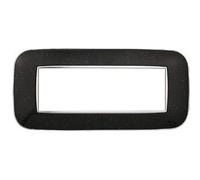Ettroit Placca Compatibile Bticino Axolute 6 Moduli Plastica Colore Nero Brillante Orbis Serie Moon An91624
