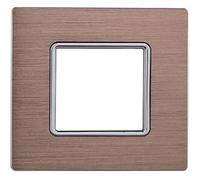 Ettroit Placca Compatibile Bticino Matix 2 Moduli Alluminio Colore Oro Satinato
