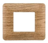 Ettroit Placca Compatibile Bticino Matix 2 Moduli Plastica Colore Legno Scuro