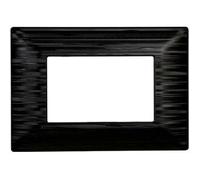 Ettroit Placca Compatibile Bticino Matix 3 Moduli Plastica Colore Nero Satinato