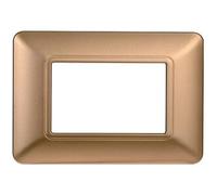 Ettroit Placca Compatibile Bticino Matix 3 Moduli Plastica Colore Oro