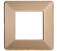 Ettroit Placca Compatibile Vimar Plana 2 Moduli Plastica Colore Oro Ev83211