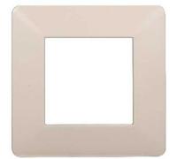 Ettroit Placca Compatibile Vimar Plana 2 Moduli Plastica Colore Sabbia Ev83209