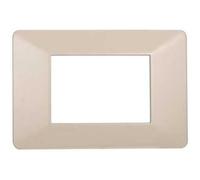 Ettroit Placca Compatibile Vimar Plana 3 Moduli Plastica Colore Sabbia Ev83309