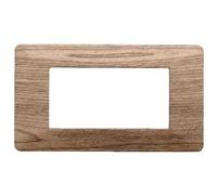 Ettroit Placca Compatibile Vimar Plana 4 Moduli Plastica Colore Legno Chiaro Ev83404