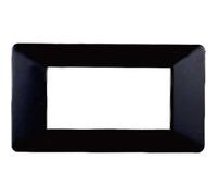 Ettroit Placca Compatibile Vimar Plana 4 Moduli Plastica Colore Nero Ev83402