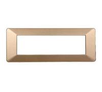 Ettroit Placca Compatibile Vimar Plana 7 Moduli Plastica Colore Oro Ev83711