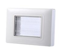 Ettroit Placca Con Coperchio 3p Ip55 Custodia Idrobox Compatibile Vimar Plana Colore Grigio- Ev2703