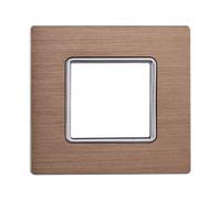 ETTROIT Placca In Alluminio Serie Solar 2P Colore Oro Compatibile Con Bticino Ma
