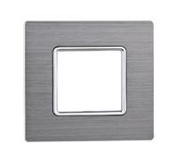 ETTROIT Placca In Alluminio Serie Solar 2P Colore Silver Compatibile Con Bticino