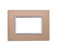 ETTROIT Placca In Alluminio Serie Solar 3P Colore Oro Compatibile Con Bticino Ma