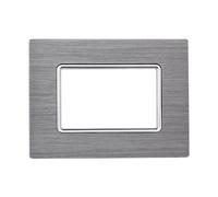 ETTROIT Placca In Alluminio Serie Solar 3P Colore Silver Compatibile Con Bticino