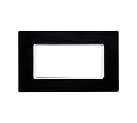 Placca alluminio 4 posti colore nero serie Solar compatibile Matix MT86402