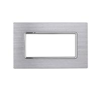 ETTROIT Placca In Alluminio Serie Solar 4P Colore Silver Lucido Compatibile Con
