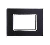 ETTROIT Placca In Alluminio Serie Space 3P Colore Nero Compatibile Con Bticino L