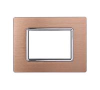 ETTROIT Placca In Alluminio Serie Space 3P Colore Oro Compatibile Con Bticino Li