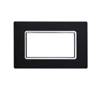 ETTROIT Placca In Alluminio Serie Space 4P Colore Nero Compatibile Con Bticino L